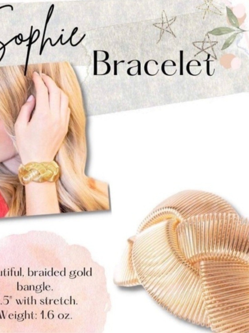 Plunder Sophie Gold Braided Stretch Bracelet